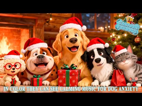 Music for Dogs ❄️🐶 Cartoon for Dogs When Home Alone in Colors they can see 💤 Christmas with Doggo