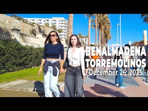 Benalmadena Torremolinos December 26, 2025 Walking Tour Malaga Costa del Sol Spain [4K]