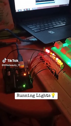 Running Lights Arduino Uno Board 💡✨ Arduino for Beginners ☺️ #arduino #arduinostarterkit #arduinoforbeginners #arduinostarterpack #foryourpage #fyp #engineeringarduino #arduinobasics #Arduinorunninglight #arduinocode