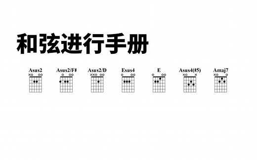 和弦进行 | Asus2 Asus2/F# Asus2/D Esus4 好听又简单的1645进行！
