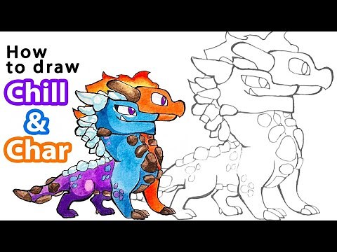 How to draw Dragon Chill and Char | Prodigy Math