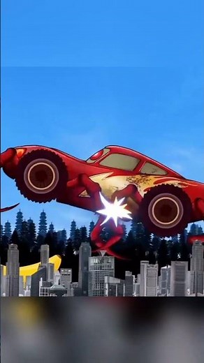 A Giant Minion Worm Throws a Banana at Lightning McQueen