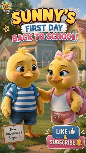 Sunny’s First Day Back to School! 🎒 | Cute Cartoon Story #Shorts