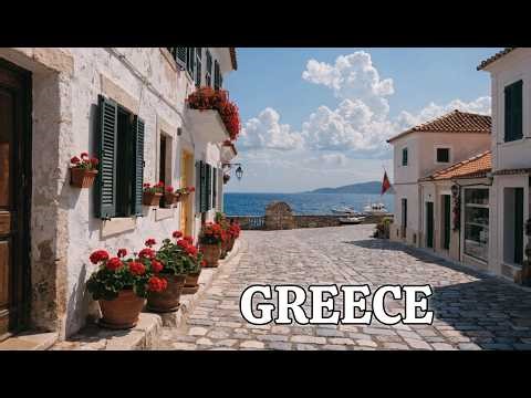 Escape to Greece 4K 🇬🇷 Seaside Walk, City Streets & Natural Sounds