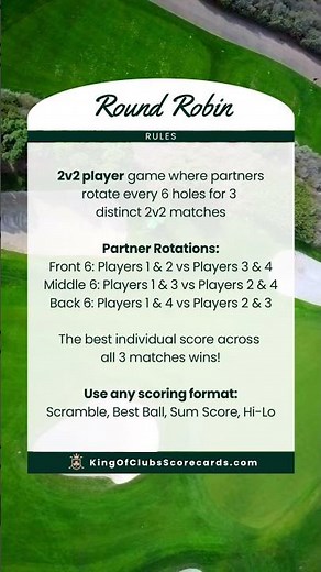 How to Play Round Robin | Classic Golf Game for 4 People ⛳️ #golf #golfgame #golftips