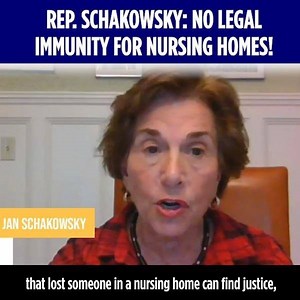 10K views · 765 reactions | Thank you Rep. Jan Schakowsky for fighting against nursing home corporations lobbying for legal immunity from COVID-19 lawsuits. People who lost loved ones in nursing homes deserve justice. | Social Security Works | Facebook