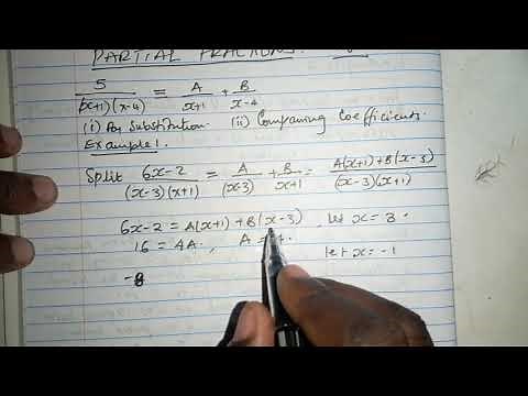 Partial fractions by substitution and by comparing coefficients