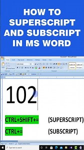 SHORT KEY FOR SUPERSCRIPT AND SUBSCRIPT
