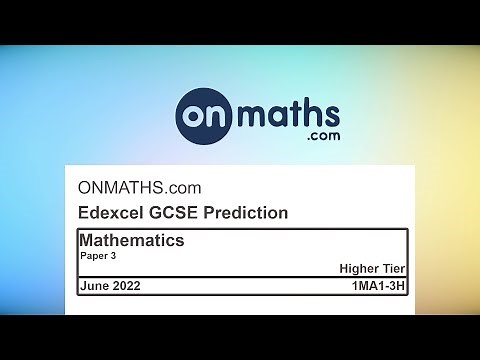 June 2022 Predicted Maths GCSE Paper 3 Edexcel (Higher Paper 3) Calculator Exam 1MA1-3H