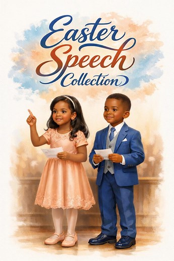 Children’s Easter Speeches for Church Ages 3–10 | Easy Rhyming Easter Program Lines   Bonus Kids Prayers | Sunday School Easter Printable - Etsy