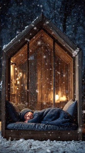 Baby Sleep in Snow ❄️ Cozy Crib Ambience | Relaxing Snow & Wind Sounds #Shorts