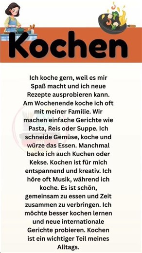 Kochen auf Deutsch lernen 🍳 | Einfache Sätze & Vokabeln A1–A2