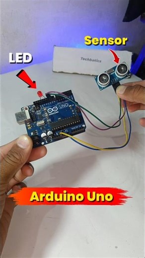 Ultrasonic Sensor And Led With Arduino Uno Project #shorts #trending #science