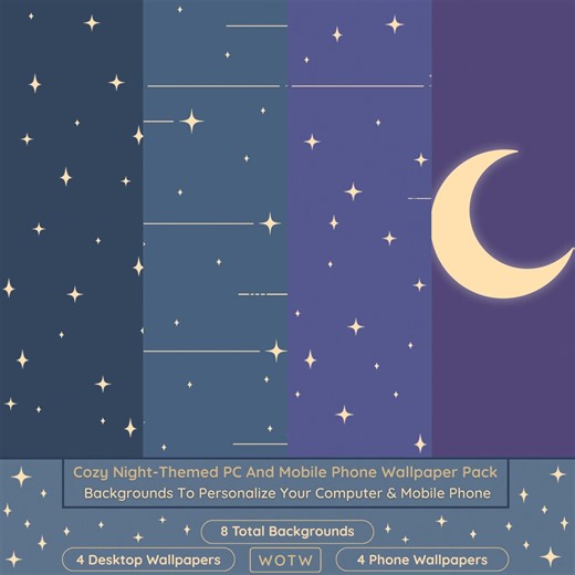 8 Dreamy Night Sky Scenes Wallpaper Pack | Lofi Desktop Wallpapers, Dark Phone Backgrounds, Nighttime Desktop Aesthetic - Etsy