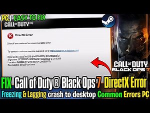 🛠️ Fix Call of Duty® Black Ops 7 DirectX Error | Crashing, Freezing & Not Launching on PC