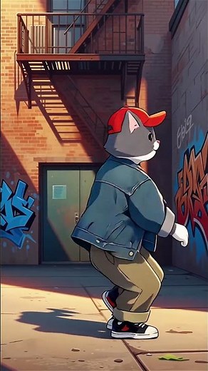 Young Cat Drops Sick Hip Hop Beats 🐱🔥 | Vibrant Dance Explosion #Shorts