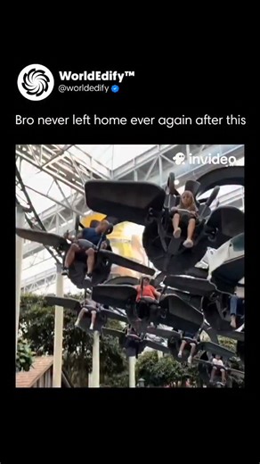 worldEdify™🌍 on Instagram: "The post features a 24-second clip from Nickelodeon Universe at the Mall of America, capturing riders on the spinning “Fly Coaster” in the TMNT-themed zone. Set to “You Spin Me Round (Like a Record),” the video highlights dizzy motion and terrified expressions, especially one man’s wide-eyed panic that steals the spotlight. The caption jokingly claims he “never left home ever again,” exaggerating the ride’s intensity for comedic effect. The clip quickly gained 428,00