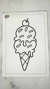 ASMR Marker Coloring 🍦 Double Ice Cream Cone | Satisfying No Talking