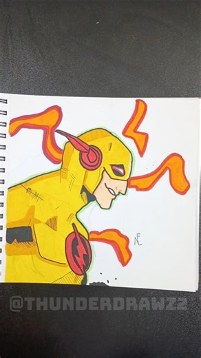 Drawing Reverse Flash With Ohuhu Markers 🎧 #shorts