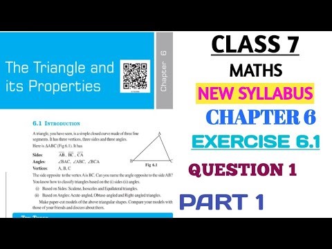 CLASS 7 MATHS CHAPTER 6 TRIANGLES AND ITS PROPERTIES EXERCISE 6.1 QUE 1 PART1 (NEW BOOK)@nksclasses