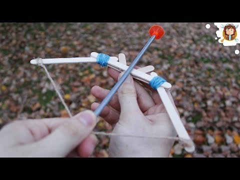 Como fazer um arco e flecha (Elásticos de Escritório - Palitos de picolé )