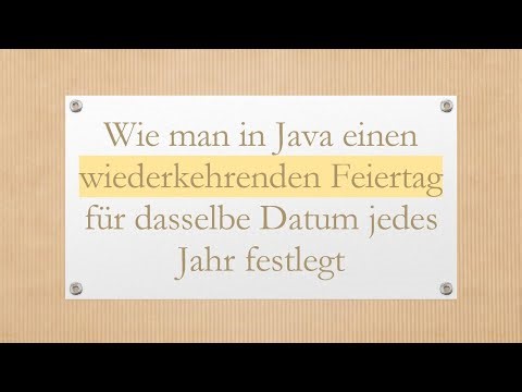 Wie man in Java einen wiederkehrenden Feiertag für dasselbe Datum jedes Jahr festlegt