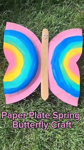 This beautiful paper plate butterfly craft is so easy to make and makes the cutest spring craft for