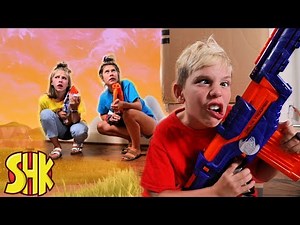 Forever Fortnite! Noah's Sneak Attack on his sisters | SuperHeroKids