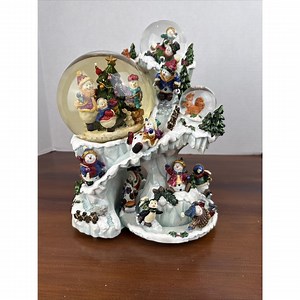 Kirkland Christmas Musical 3 Snow Globes Snowman Winter Cave Revolving Base 10" - Etsy