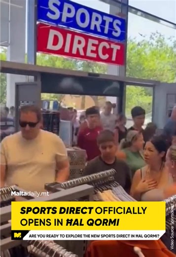 Sports Direct has officially opened its first store in Malta, located on Triq l-Iljun in Ħal Qormi. The grand opening drew a crowd of hundreds, with eager shoppers queuing up to be among the first to explore the new outlet. Known for offering a wide range of sportswear, footwear, and equipment at competitive prices, Sports Direct is one of the UK’s leading sports retailers. The new store in Malta marks a significant expansion for the brand into the local market. #MaltaDaily