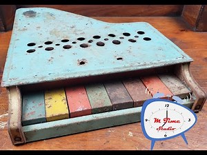 Restoration of a rusty and abandoned 1940s toy piano ASMR