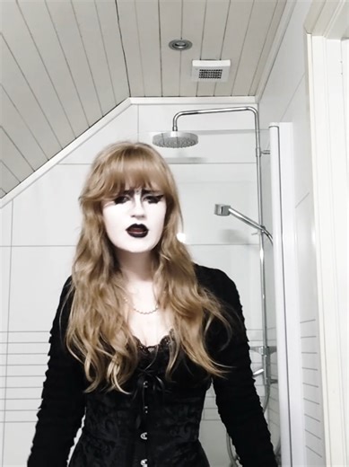 next time I do this I need to buy white foundation instead of face pain #babybat #goth #gothmakeup #gothicaesthetic #alternative