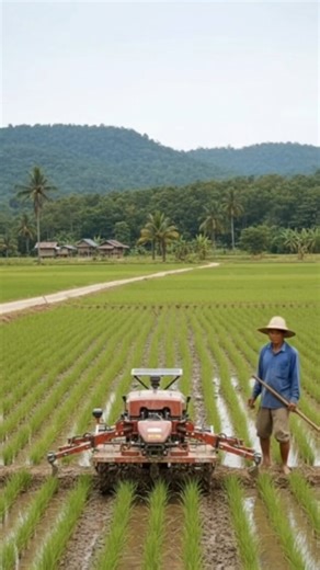 Amazing Rice Planting Machine in Action