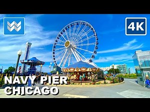 [4K] NAVY PIER in Downtown Chicago Illinois USA Walking Tour Vlog & Travel Guide