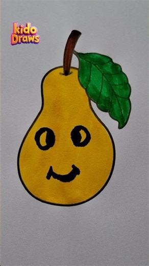 How to Color a Pear 🍐 | Easy Fruit Coloring for Kids #Shorts