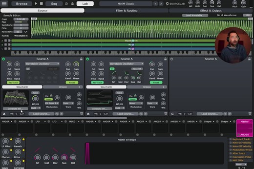 SourceLab update 1.2.7 is available now. - Enhanced Heat Up 3 Library compatibility - One-click wavetable generation - GUI enhancements - New effect: phaser | Initial Audio