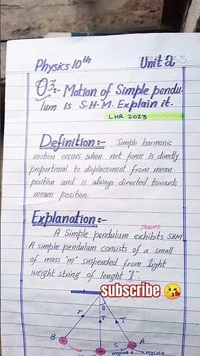 Simple pendulum Motion|| Physics important short and Long Questions|| 2024