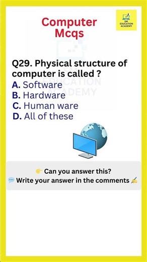 computer mcq challenge part 29 #education #educationalvideo #educational #computerquiz #computer