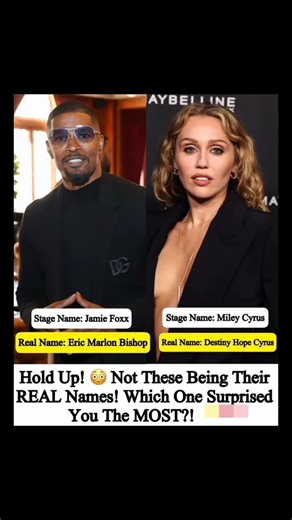 Jamie Foxx & Miley Cyrus Real Names Surprise Fans 😳🔥 #celebritynews