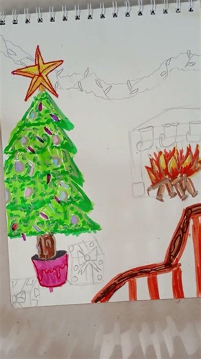 🎄 A Cozy Hand-Drawn Christmas Night #CozyChristmas #HandDrawnArt #MerryChristmas