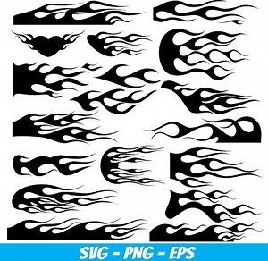 Racing Flames Bundle SVG for Vinyl Cutting, Cricut File 18 Flames - Etsy