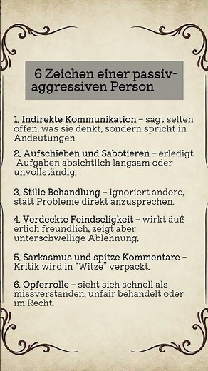 😶‍🌫️ 6 klare Zeichen einer passiv-aggressiven Person #Beziehungen #psychologie