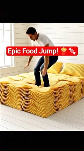 Lays & Jelly Bed Jump! 😱 | Epic Food Jump#shortvideos #shorts