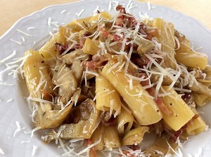 59K views · 1.2K reactions | Pasta con carciofi e pancetta. Un primo...