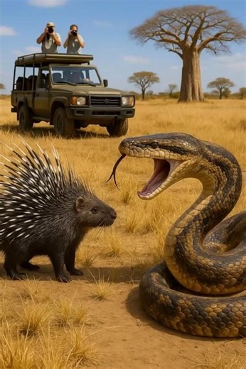Will the Porcupine Survive the Python’s Deadly Trap? 🐍🦔💥