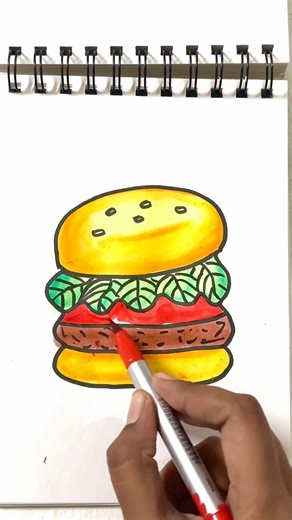 Burger 🍔 drawing #drawing #art #drawingtutorials #easydrawing