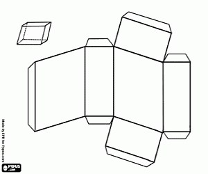A parallelepiped oblique coloring page printable game