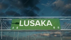 the plane landing in Lusaka zambia