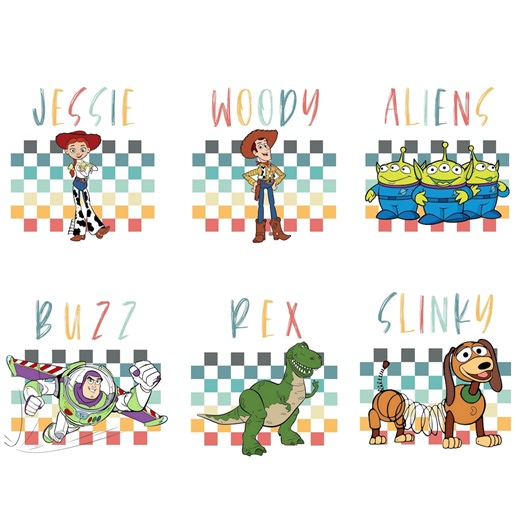 Toy Story Characters Retro Style PNG Set, Slinky Rex Buzz Alien Clipart - Etsy Australia