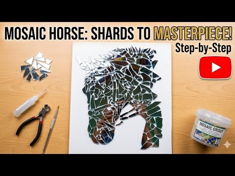 Transforming Broken Mirrors into a Stunning Horse Mosaic ✨